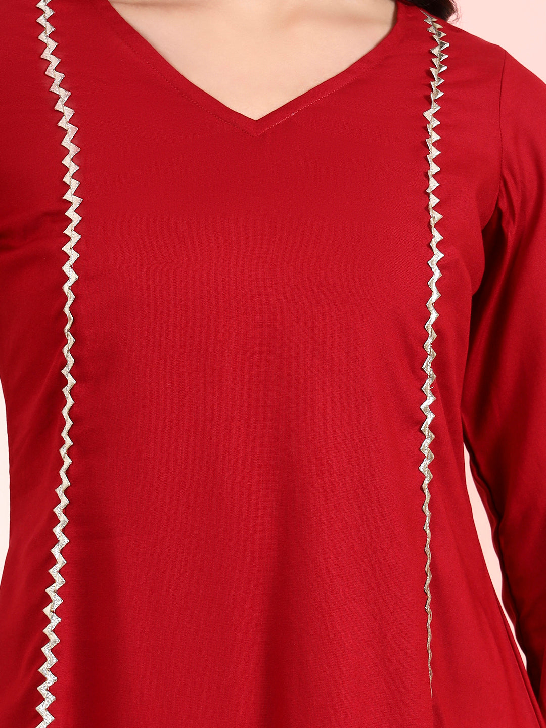 Kurta & Pant Set – Rayon Fabric (Maroon Color)