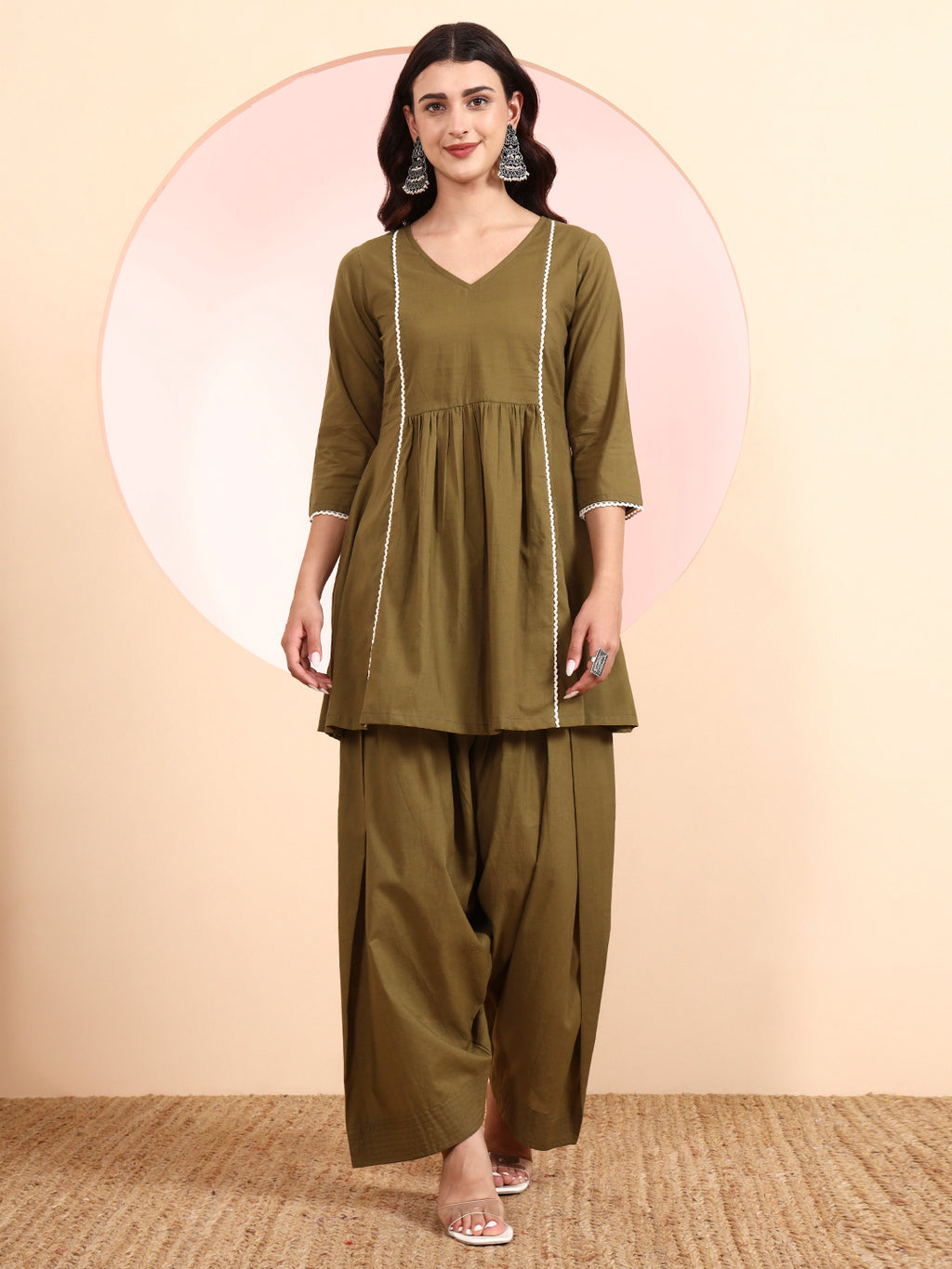Cotton Solid Kurta & Pant Set – Elegant & Comfortable