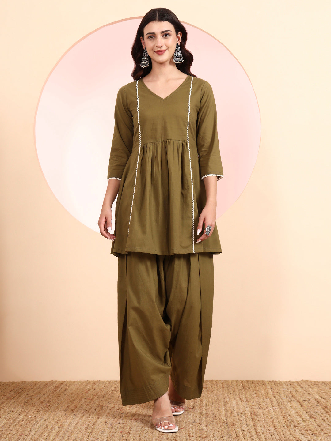 Cotton Solid Kurta & Pant Set – Elegant & Comfortable
