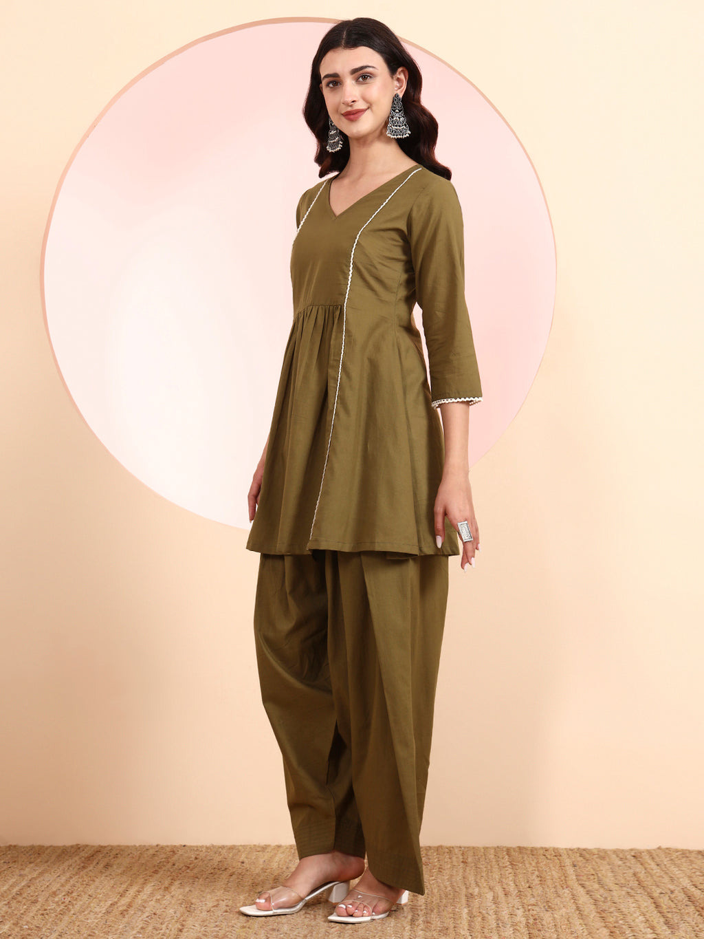 Cotton Solid Kurta & Pant Set – Elegant & Comfortable