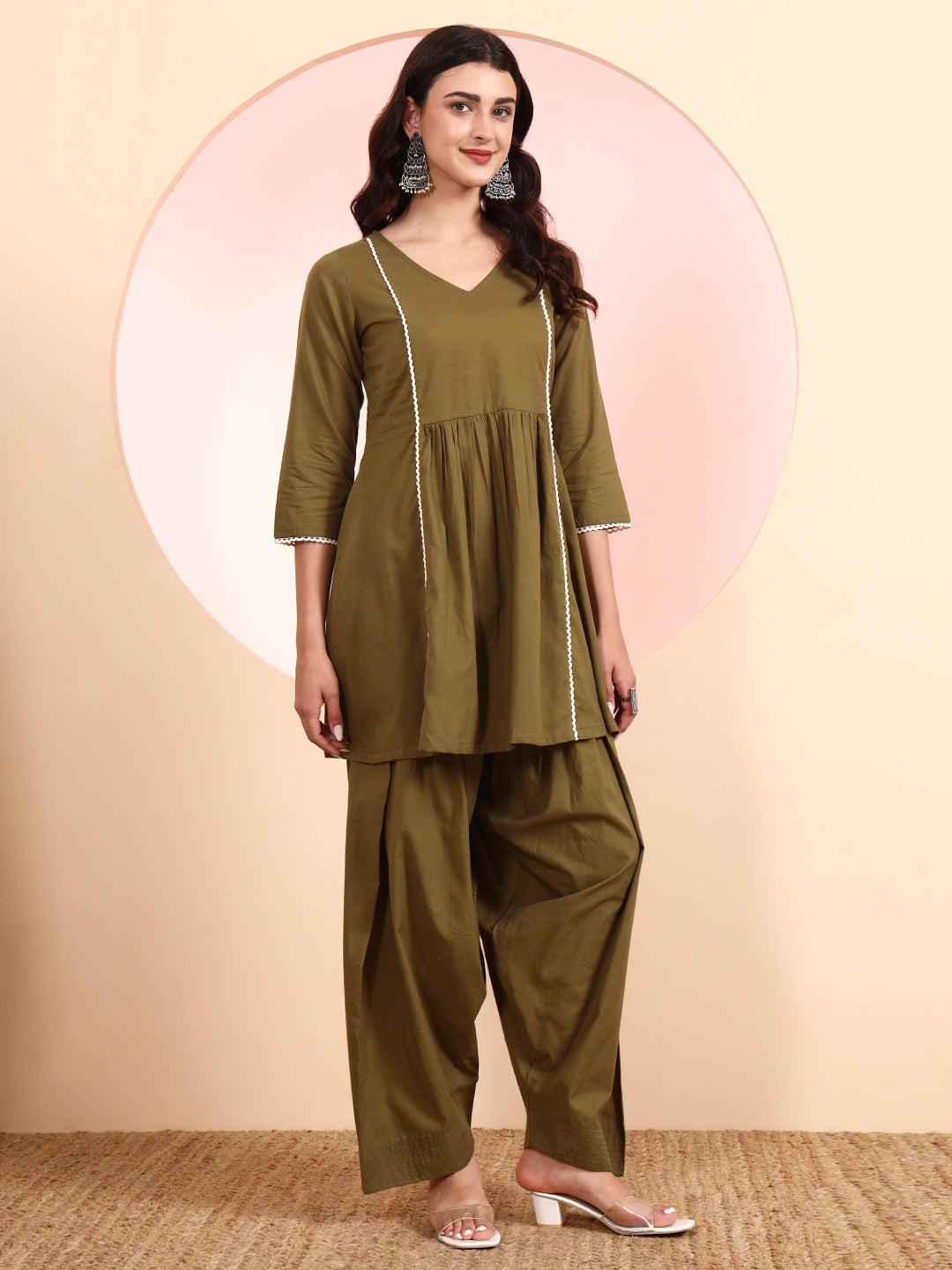 Cotton Solid Kurta & Pant Set – Elegant & Comfortable