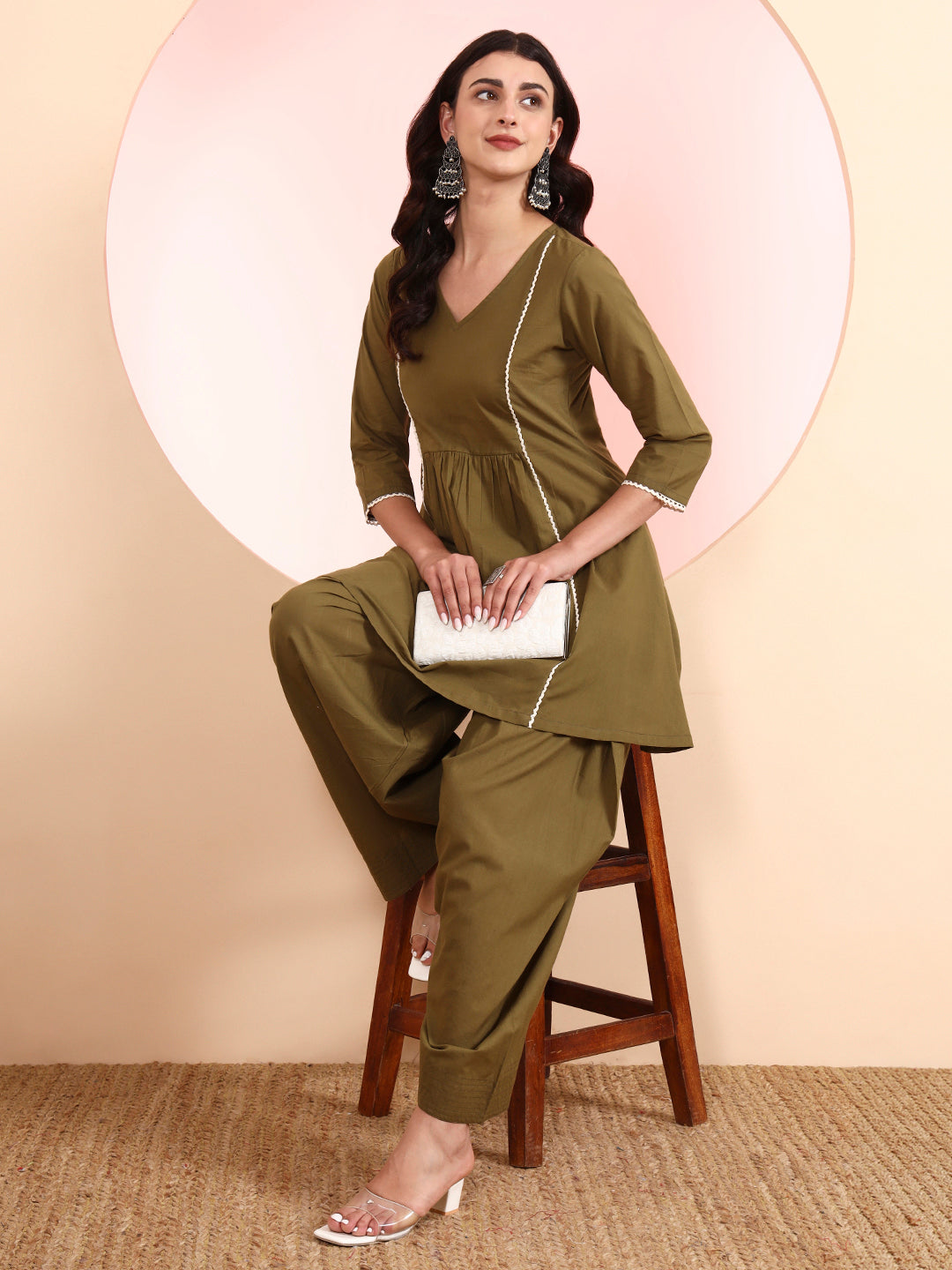 Cotton Solid Kurta & Pant Set – Elegant & Comfortable