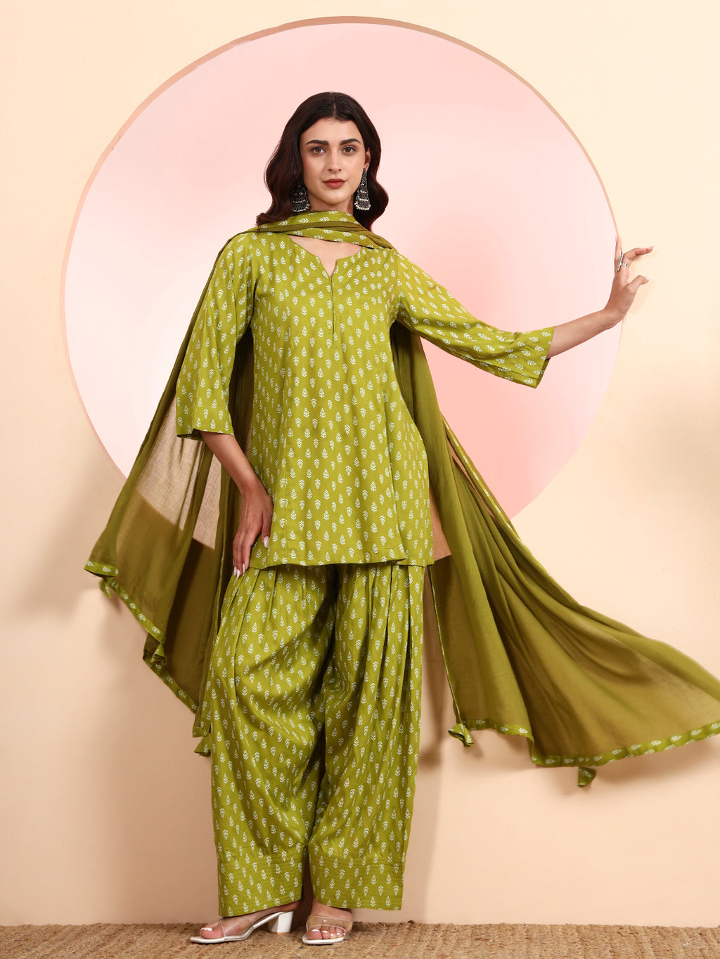 Kurta Set with Dupatta – Rayon Fabric
