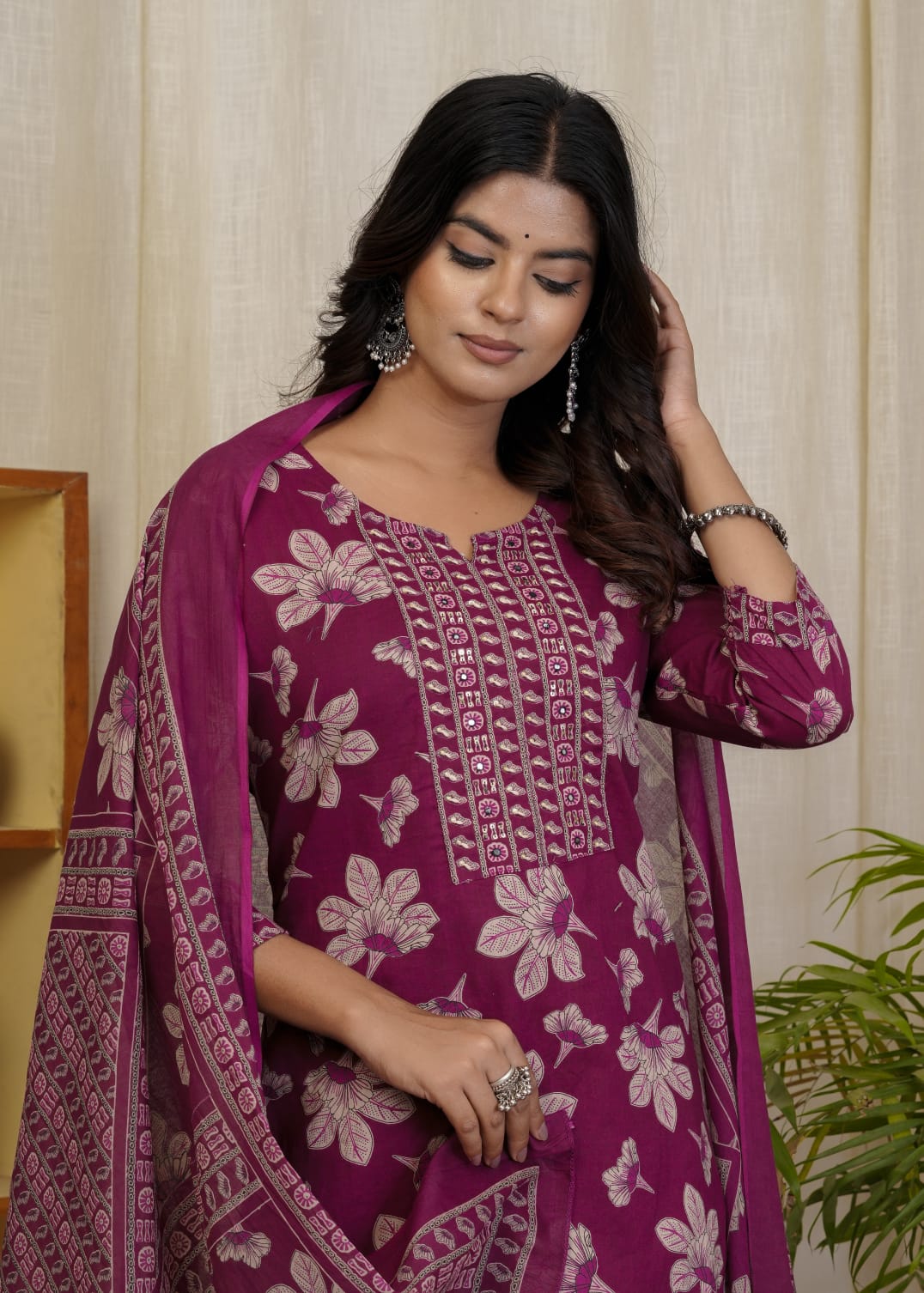 Women's Printed Cotton Straight Kurta Set | Elegant Daily Wear Ethnic Suit | Comfortable & Stylish