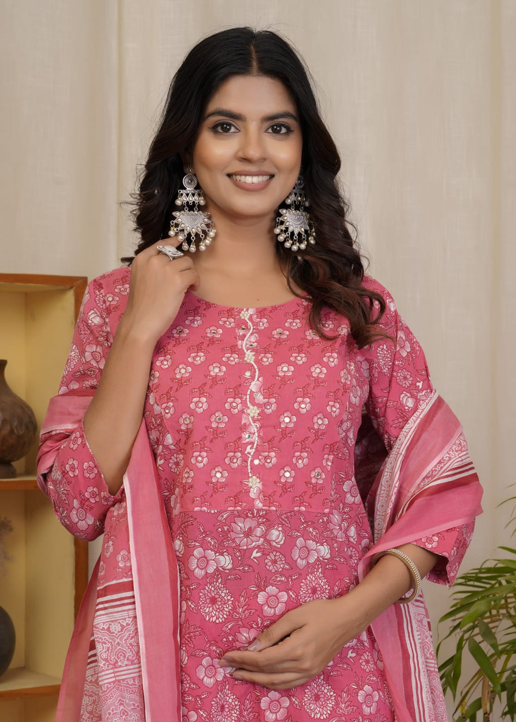 Women's Printed Cotton Straight Kurta Set | Elegant Daily Wear Ethnic Suit | Comfortable & Stylish