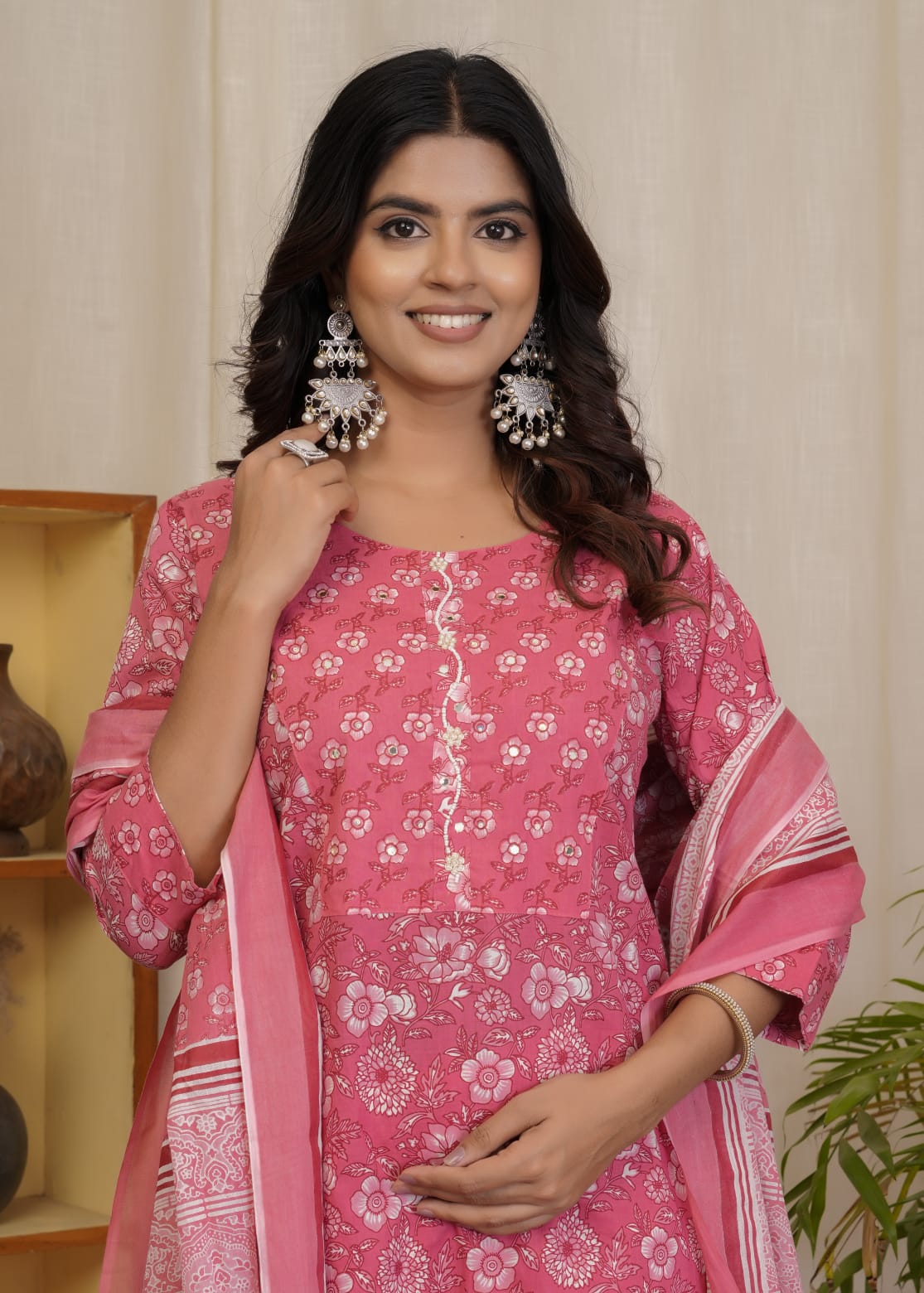 Women's Printed Cotton Straight Kurta Set | Elegant Daily Wear Ethnic Suit | Comfortable & Stylish