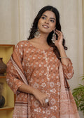 Women's Printed Cotton Straight Kurta Set | Elegant Daily Wear Ethnic Suit | Comfortable & Stylish