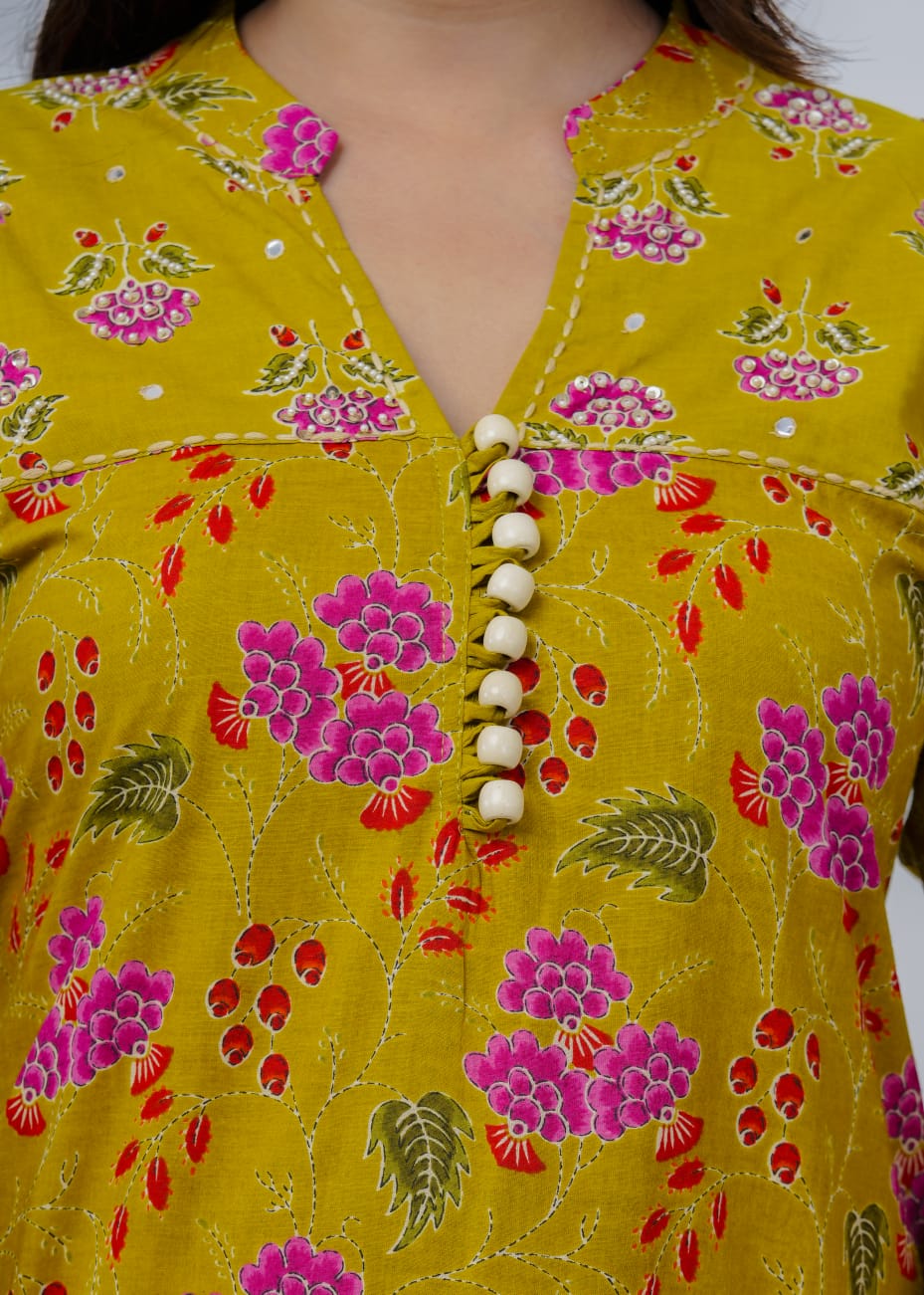 Women's Printed Cotton Straight Kurta Set | Elegant Daily Wear Ethnic Suit | Comfortable & Stylish