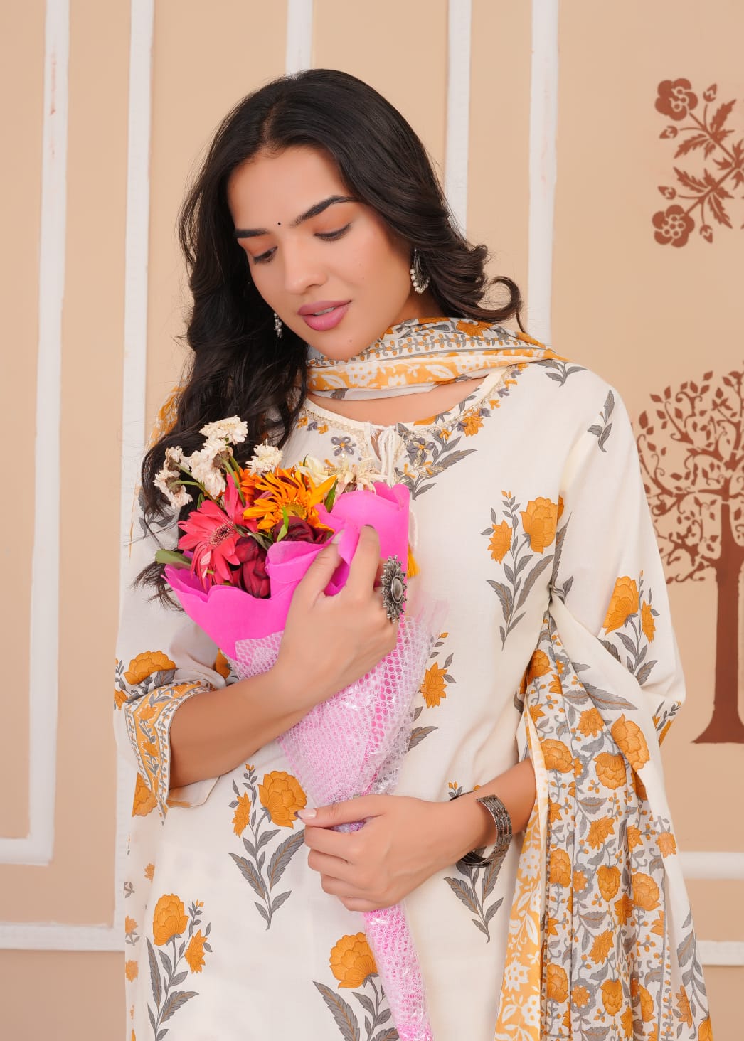 Women's Printed Cotton Straight Kurta Set | Elegant Daily Wear Ethnic Suit | Comfortable & Stylish