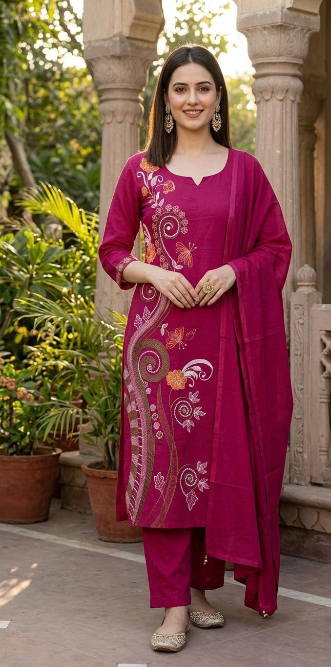 Women's Printed Cotton Straight Kurta Set | Elegant Daily Wear Ethnic Suit | Comfortable & Stylish