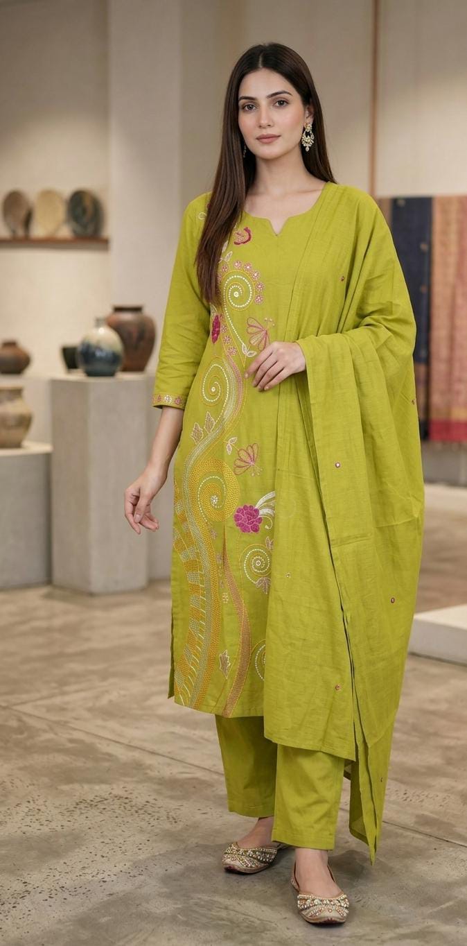 Women's Printed Cotton Straight Kurta Set | Elegant Daily Wear Ethnic Suit | Comfortable & Stylish