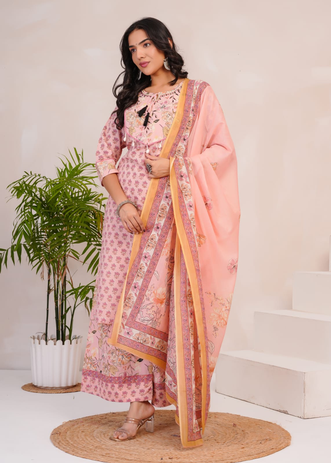 Women's Printed Cotton Straight Kurta Set | Elegant Daily Wear Ethnic Suit | Comfortable & Stylish