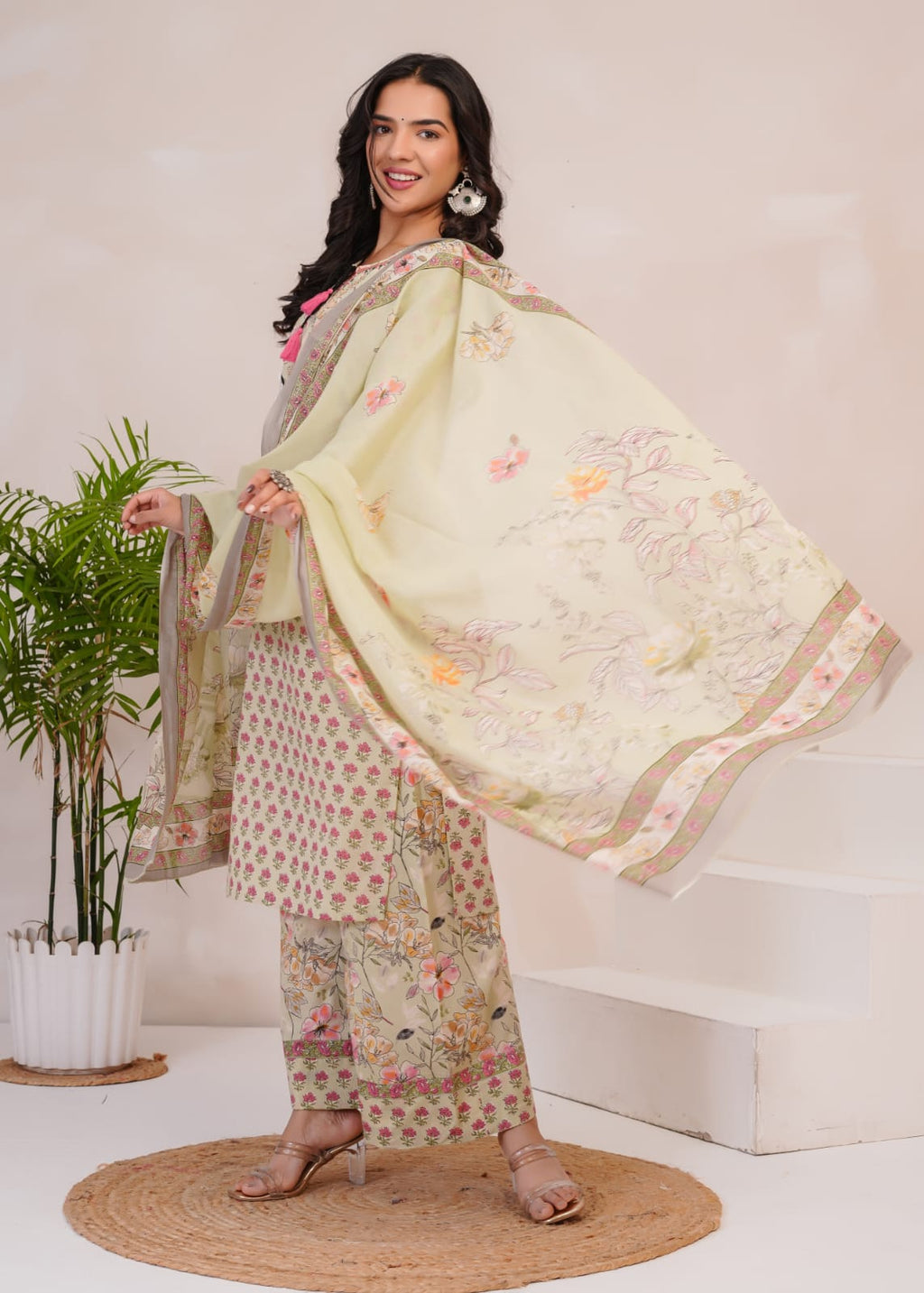 Women's Printed Cotton Straight Kurta Set | Elegant Daily Wear Ethnic Suit | Comfortable & Stylish