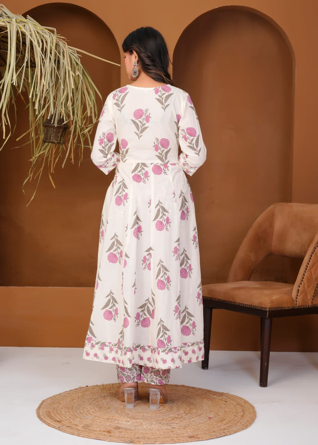 Elegant Printed Cotton Anarkali Kurta Set for Women | Ethnic Daily Wear | Comfortable & Stylish