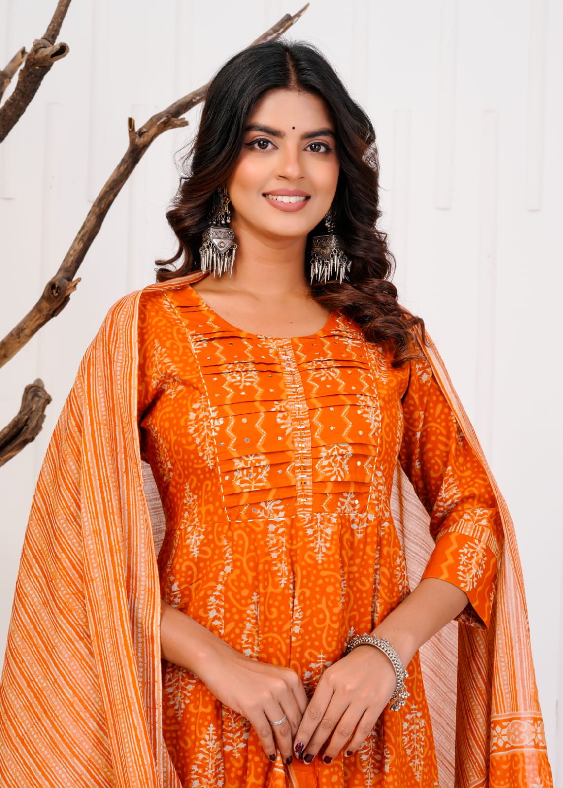 Elegant Printed Cotton Anarkali Kurta Set for Women | Ethnic Daily Wear | Comfortable & Stylish