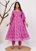 Elegant Printed Cotton Anarkali Kurta Set for Women | Ethnic Daily Wear | Comfortable & Stylish