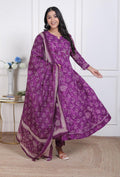Cotton Anarkali Kurta Set with Pant & Dupatta – Elegant & Graceful